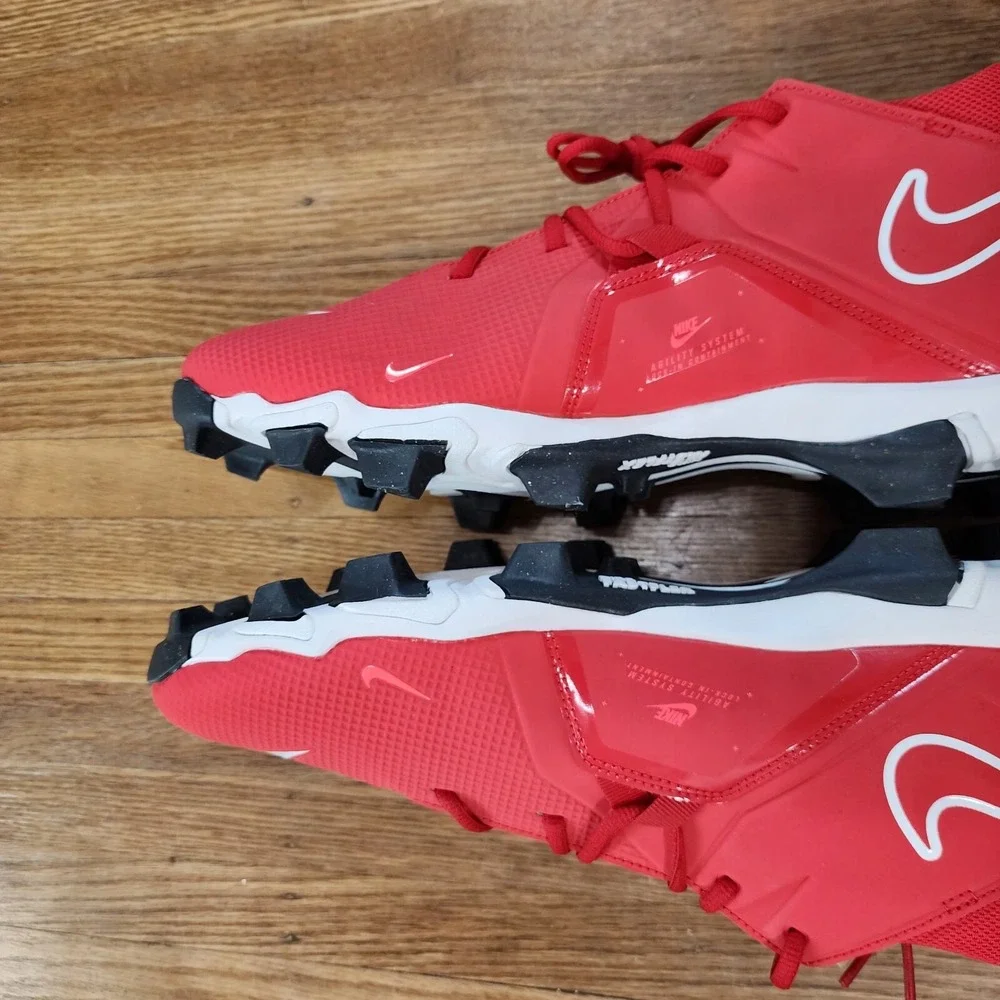 Nike Alpha Menace 3 Shark Mid Top Red Sneakers Football Cleats Mens Sz 16 NWOB